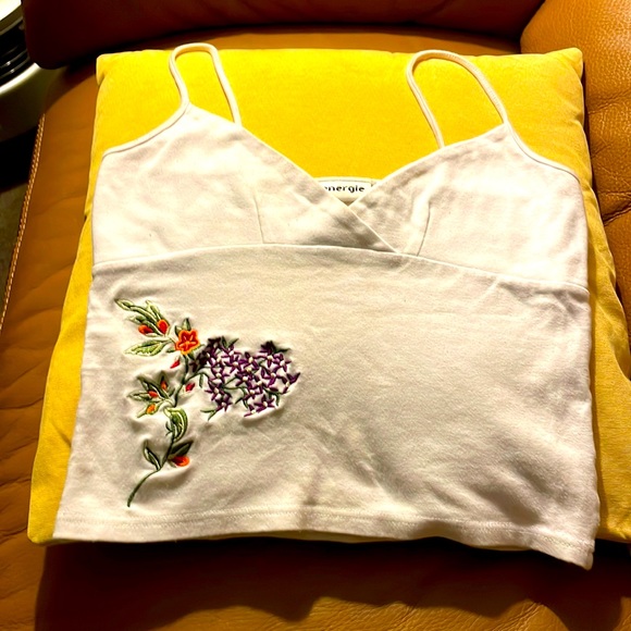 Energie Tops - White embroidered top -vintage